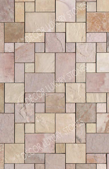 pink-quartzite-mosaic-roman-pattern